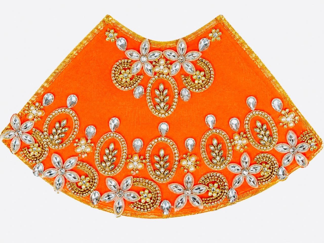 Orange Golden Embroidered Designer Poshak